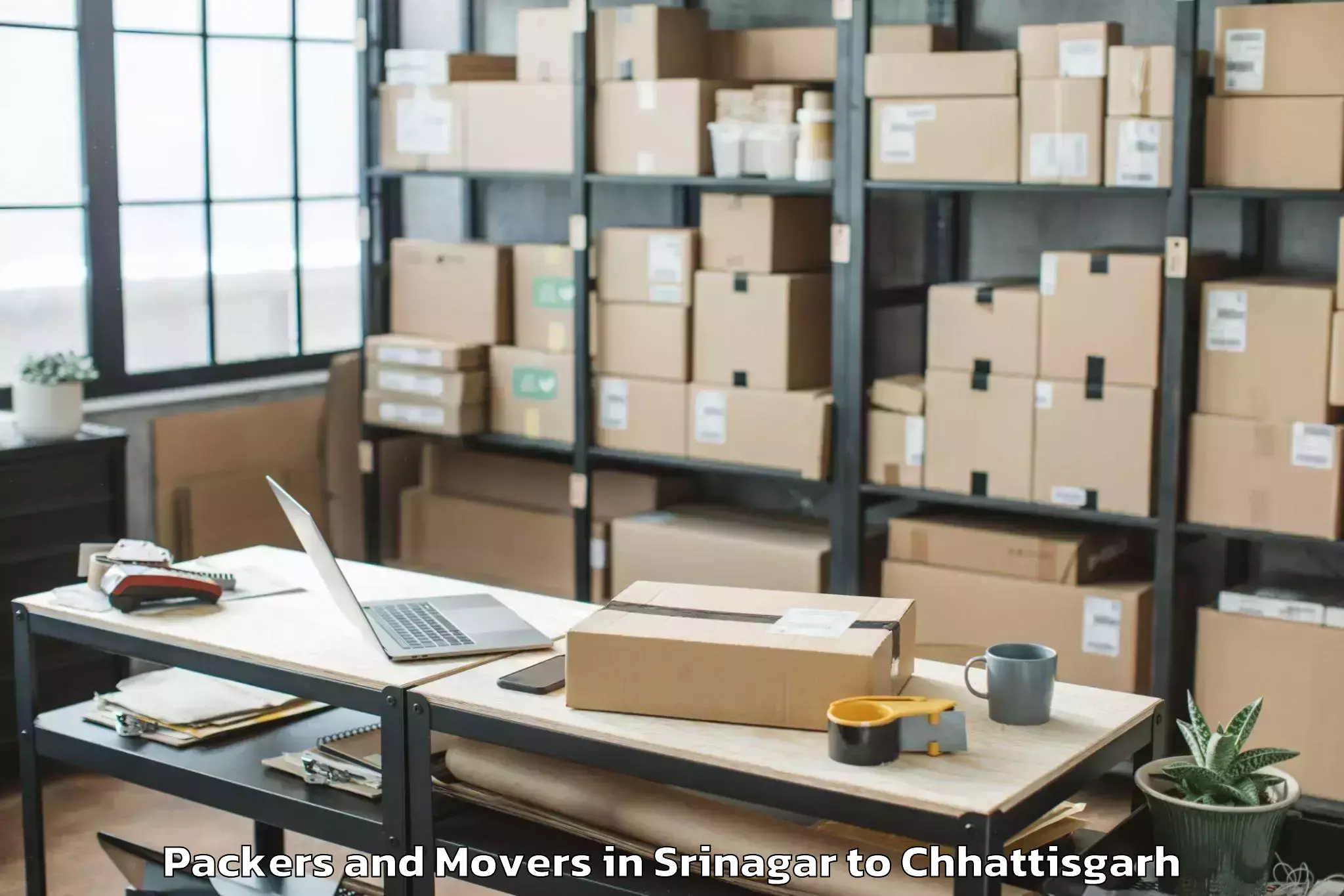 Hassle-Free Srinagar to Sarguja University Ambikapur Packers And Movers